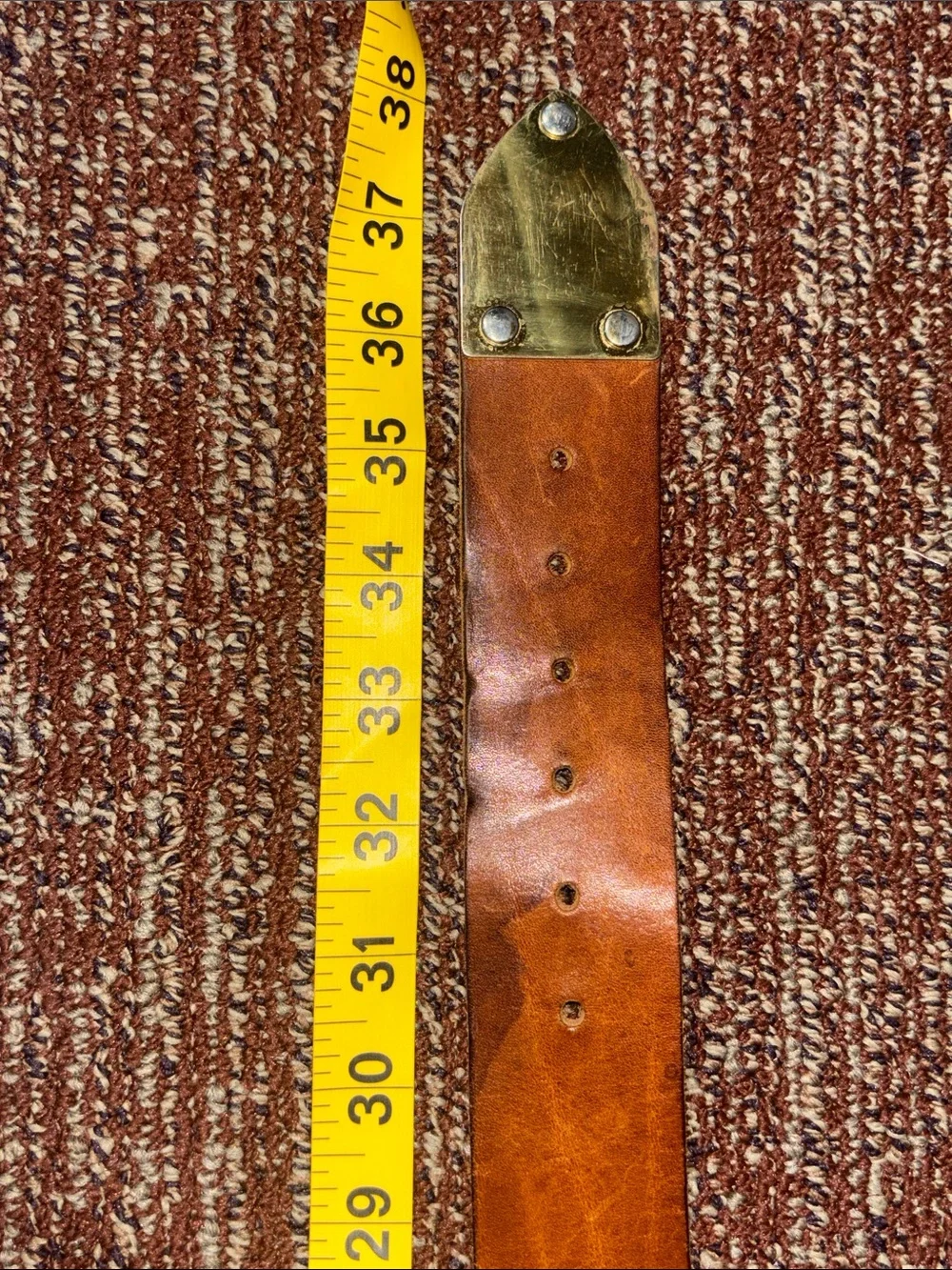 Vintage steerhide belt mixedmetallic chunky metal statement belt thick buckle